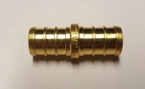 50 Pcs. 1/2" Pex Coupling - Lead Free Brass, Half Inch Crimp Coupling 23-3-4=50 - Picture 1 of 3