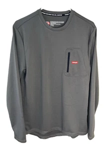 Wrangler Ropa de Trabajo Para Hombre Camisa Gris Mediana Pullover Manga Larga Bolsillo con Cremallera - Imagen 1 de 7