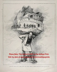 Alcohol Ohio Prohibición de Tráfico de Licores Enmienda, Gran Impresión Antigua Años 1880 - Imagen 1 de 2