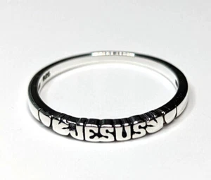 Sterling Silver Jesus Christian Faith Ring Beautiful Band Sizes 4 to 9 NEW - Picture 1 of 7