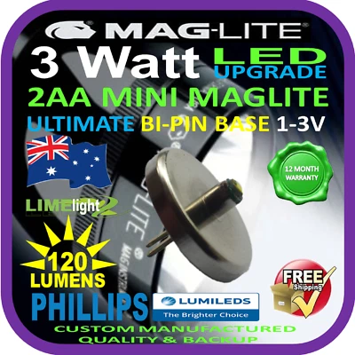 MAGLITE UPGRADE LED MINI AA 3W BULB GLOBE for FLASHLIGHT TORCH 1-3V 120+lm AU  - Bild 1 von 4