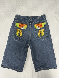 VTG Ruff Ryders Boys Shorts Embroidered Pockets Sz10 Y2K 80 90 Hip Hop - Picture 1 of 6