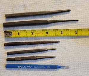 Konvolut 6 Vintage verschiedene Nagelset Lochwerkzeuge - Bild 1 von 5