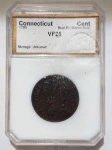 1785 Cent Connecticut Copper Bust Right VF25 - Picture 1 of 8
