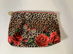 Estee Lauder Leopard Print & Butterfly Roses Toiletry/Cosmetic Soft Makeup Bag - Picture 1 of 8