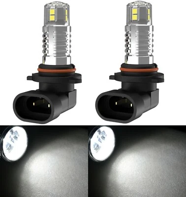 LED 20W 9005 HB3 White 5000K Two Bulbs Head Light High Beam Replacement Show Use - Image 1 of 4