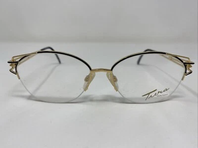 Tura Япония Мод. 609 EBO 57-16-140 золото/черное дерево половина ободка очки ОПРАВА KV39 - Изображение 1 из 4