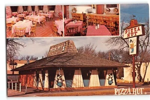 Postal Pizza Hut Restaurante Vintage Interior y Exterior Wichita KS Años 60 - Imagen 1 de 2