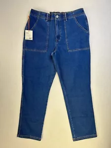 Knox rose straight leg jeans size large women blue dark wash high rise denim - Picture 1 of 19