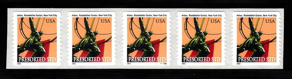 USA PNC SC#3770  ATLAS 10c. PRESORTED STD - SELF ADHESIVE-MNH - PL# V11222 - Image 1 of 1