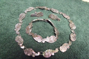 DE COLECCIÓN TAXCO MEXICO ESTERLINA ABULÓN INCRUSTACIÓN 3 PIEZAS. JUEGO DE JOYAS 57,73 GRAMOS - Imagen 1 de 5