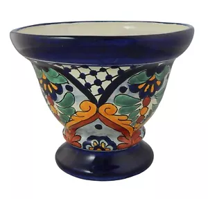 Maceta con patas de girasoles de cerámica mexicana jardín pintada a mano Talavera # 21 - Imagen 1 de 1
