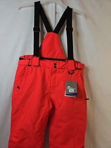 Sz L Riviyele Ski Pants/Removable Suspenders Unisex Adult Orange Insulated New - Picture 1 of 11