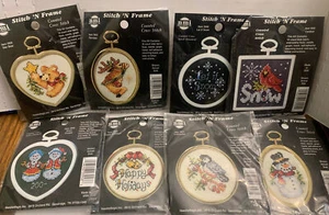 Lot Of 8 Needle Magic StitchN Frame Ornament Kits New Sealed Free Shipping - Picture 1 of 9