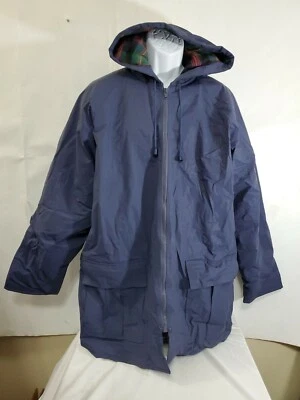 Abrigo de lluvia Misty Harbor talla L azul con forro a cuadros  Foto 1 de 4