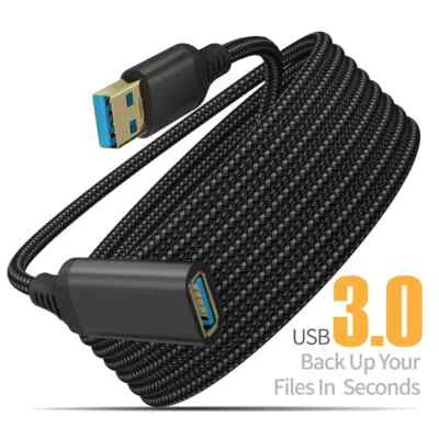 USB Extension Data Cable USB 3.0 Male to Female Adpter Cord For PC Laptop Camera - Image 1 of 4