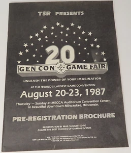 Vintage 1987 GEN CON Official Pre-Registration Brochure TSR D&D - Picture 1 of 10