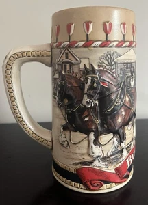 Vintage 1986 Budweiser LIMITED EDITION Stein Holiday COLLECTOR’S B SERIES - Picture 1 of 4