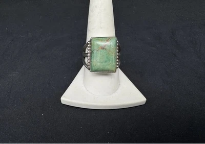 Native American Running Bear Gallery RB 925 Sterling & Turquoise Ring Size 9.5 - Image 1 of 4