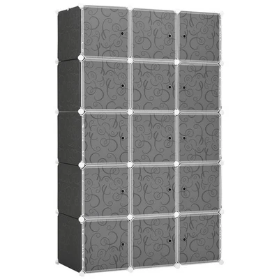HOMCOM Cube DIY Wardrobe Portable Interlocking Plastic Modular Closet Cabinet - Image 1 of 4