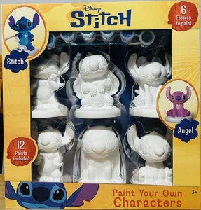 Disney Stitch Paint Your Own Figures Set. 6 Ceramic Characters. New In Box. Xmas - Picture 1 of 12