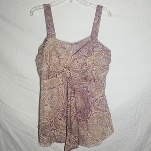 Top babydoll vintage y2k fata capriccioso paisley chiffon - Foto 1 di 3