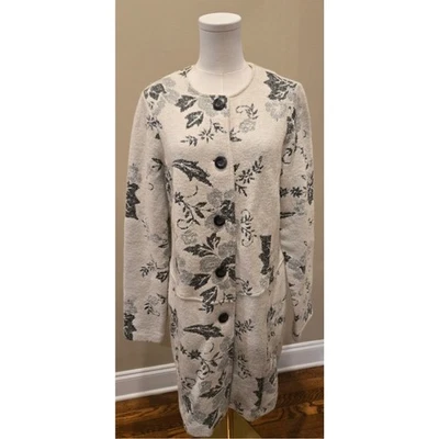 Chaqueta Lucy & Laurel Anthropologie Crema Negra Mezcla Lana Bolsillos Botón XL Foto 1 de 4