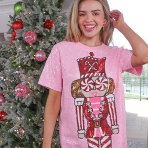 Simply Southern Nutcracker Luxe Sequin Dress Tunic Top NWT L/XL - Picture 1 of 8