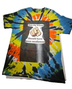 Been Swallowed Tye Dye T Shirt Unisex Vtg Multi Color Sz L hippy Hippiecore - Picture 1 of 4