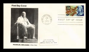DR JIM STAMPS US BENJAMIN FRANKLIN USA BICENTENNIAL FDC SCOTT 1690 COVER - Picture 1 of 2