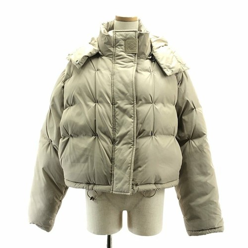 Giacca imbottita LOEWE Anagram pelle patch cropped down staccabile usata KLDR 0