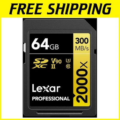 2000x 64GB SD Card, UHS-II, Full HD, 8K, 300MB/s Read - Image 1 of 4