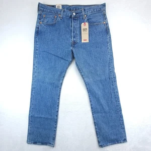 Pantalones de mezclilla para hombre Levi’s 501 lavado medio talla 34x29 se sienta en la cintura pierna recta nuevos con etiquetas - Imagen 1 de 10