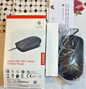 Lenovo 400 USB-C Compact Wired Mouse – Pocket Friendly Portable Black - Picture 1 of 1