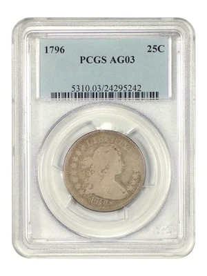 Cuarto busto drapeado 1796 25C graduación profesional AG03 Foto 1 de 4