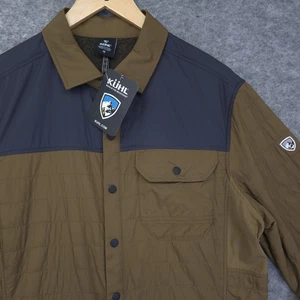Kuhl The One Jac Shirt Jacket Mens Med Brown Gray Snap Front Insulated NWT FLAW - Picture 1 of 20