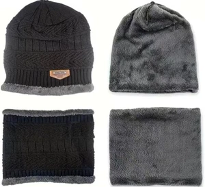 Winter Thickened Unisex Universal Windproof Warm 2pcs Set Beanie & Soft Scarf. - Picture 1 of 4