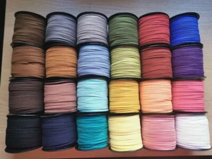 5m Faux Suede Cord Lace Thread String Enviro Leather Jewellery Beading DIY 3mm - Picture 1 of 42