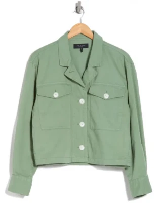 Rag & Bone Jessie Shirt Jacket Size L, Cotton, Light Olive, NEW NWOT, MSRP $598 - Image 1 of 4