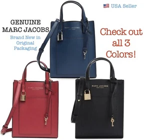 Marc Jacobs Micro Leather Tote Small Crossbody Purse Lock & Key Charm MSRP $300 - Picture 1 of 36