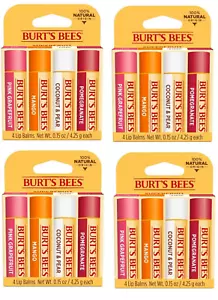 Burt’s Bees Lip Balm Superfruit Pack Grape Mango Coconut Pomegranate (16 Pack) - Picture 1 of 4