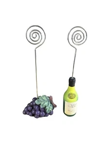 Vintage Wine Bottle And Grape Place Card Holder Picture Holder 6in tall Target - Picture 1 of 5