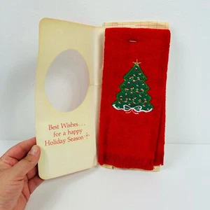 NEU Vintage Franco versandfähig Weihnachten Urlaub Handtuch Geschenk bestickt - Bild 1 von 6