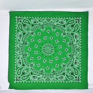 Vintage grün Hav-A-Hank Paisley/Blumen Baumwolle Bandana Einstecktuch USA RN15187 - Bild 1 von 4