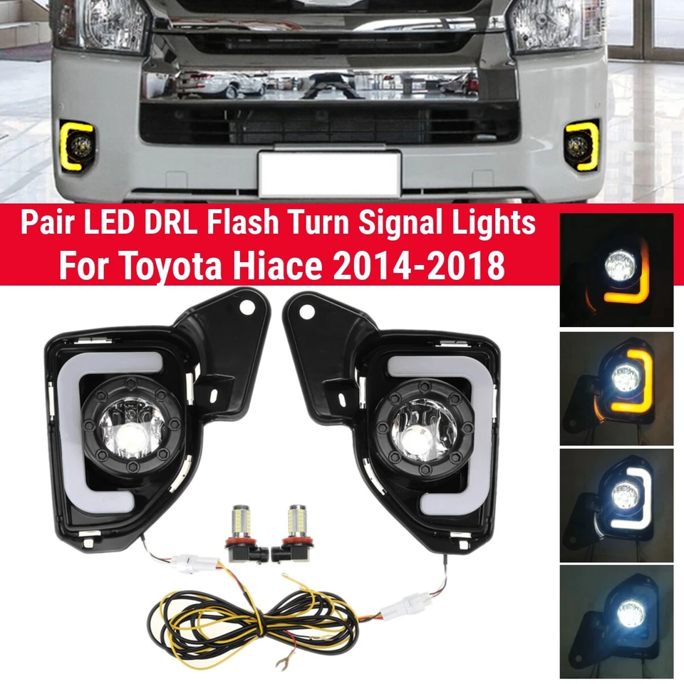 2X Para Toyota Hiace 2014-2018 Luz de circulación diurna Luz de señal de giro antiniebla de conducción Foto 1 de 4