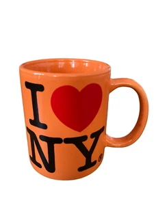 I Love New York Coffee Mug Souvenir Orange Double Sided Heart Symbol - Picture 1 of 3