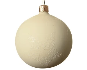 6 Baumkugeln Wollweiß Weihnachtsbäume Motiv Stern Matt Glaskugeln Advent - Bild 1 von 1