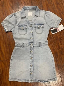 Celebrity Pink Juniors Buton Up Denim Dress Large - Picture 1 of 4