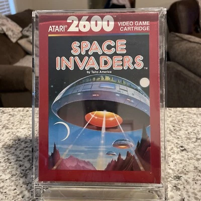 Vintage 1980 Atari 2600 Space Invaders Case Fresh In Acrylic Display Case 🔴⚪️ - Image 1 of 4