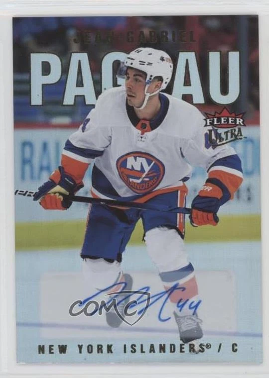 2021-22 Upper Deck Fleer Ultra Silver Rainbow Foil Jean-Gabriel Pageau #82 Auto